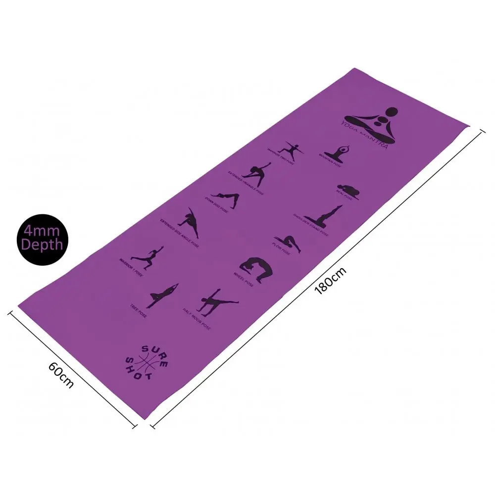 Yoga Mat with Poses - dimensions