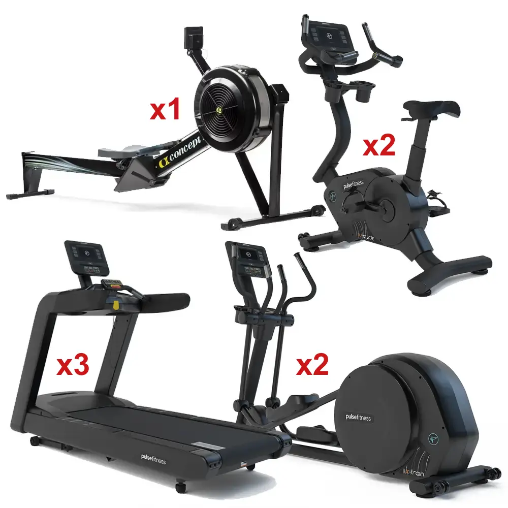 Cardio Bundle - 1 Rowing Machine, 2 Indoor Bikes, 3 Treadmills, 2 Cross Trainers