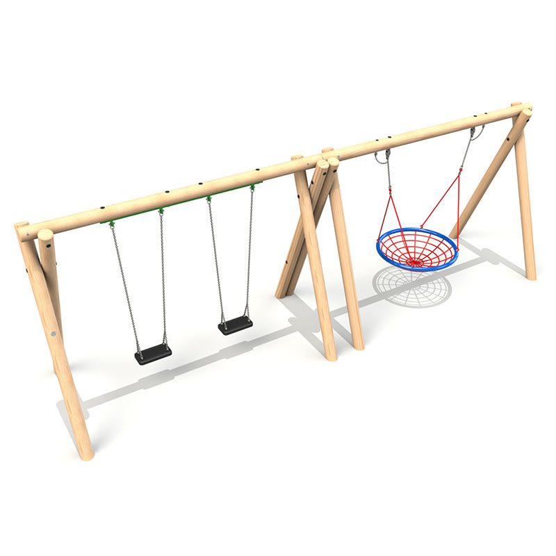 2 Flat & 1 Group Timber Swing