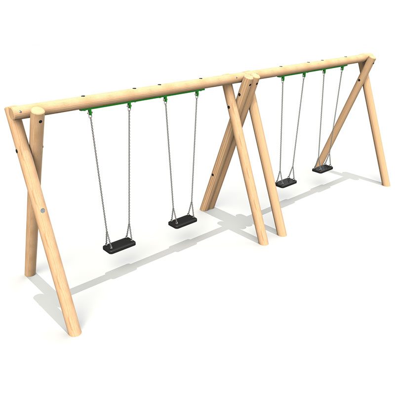 Timber Swing 4 x Flat Seats