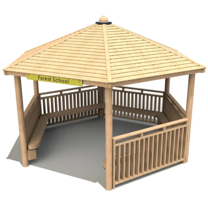 Hexagonal Shelter with Infills and Seats