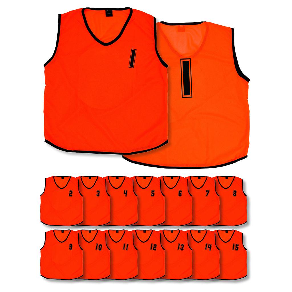 Numbered Training Bibs - Orange - Youth - Pack of 15