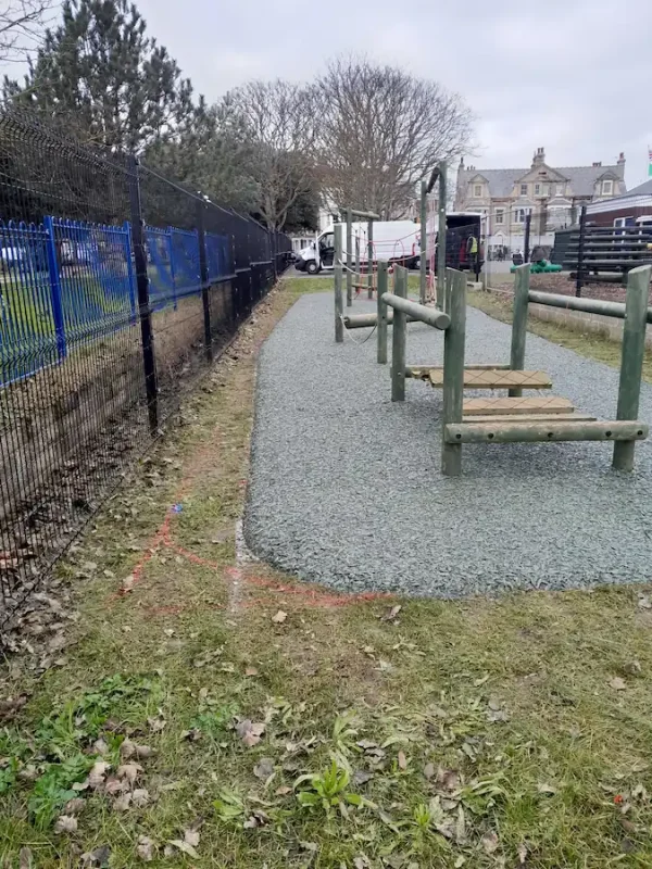 Rubber Mulch Around trim trail