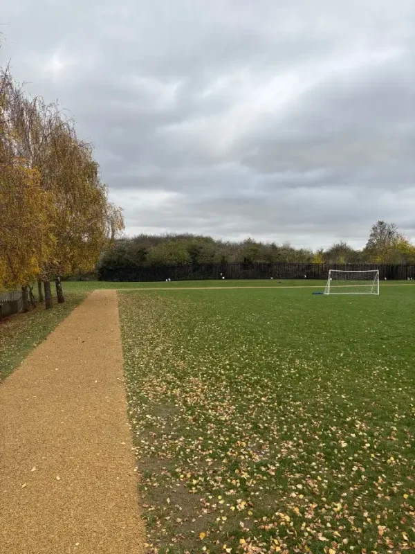 Craylands daily mile track and football goal