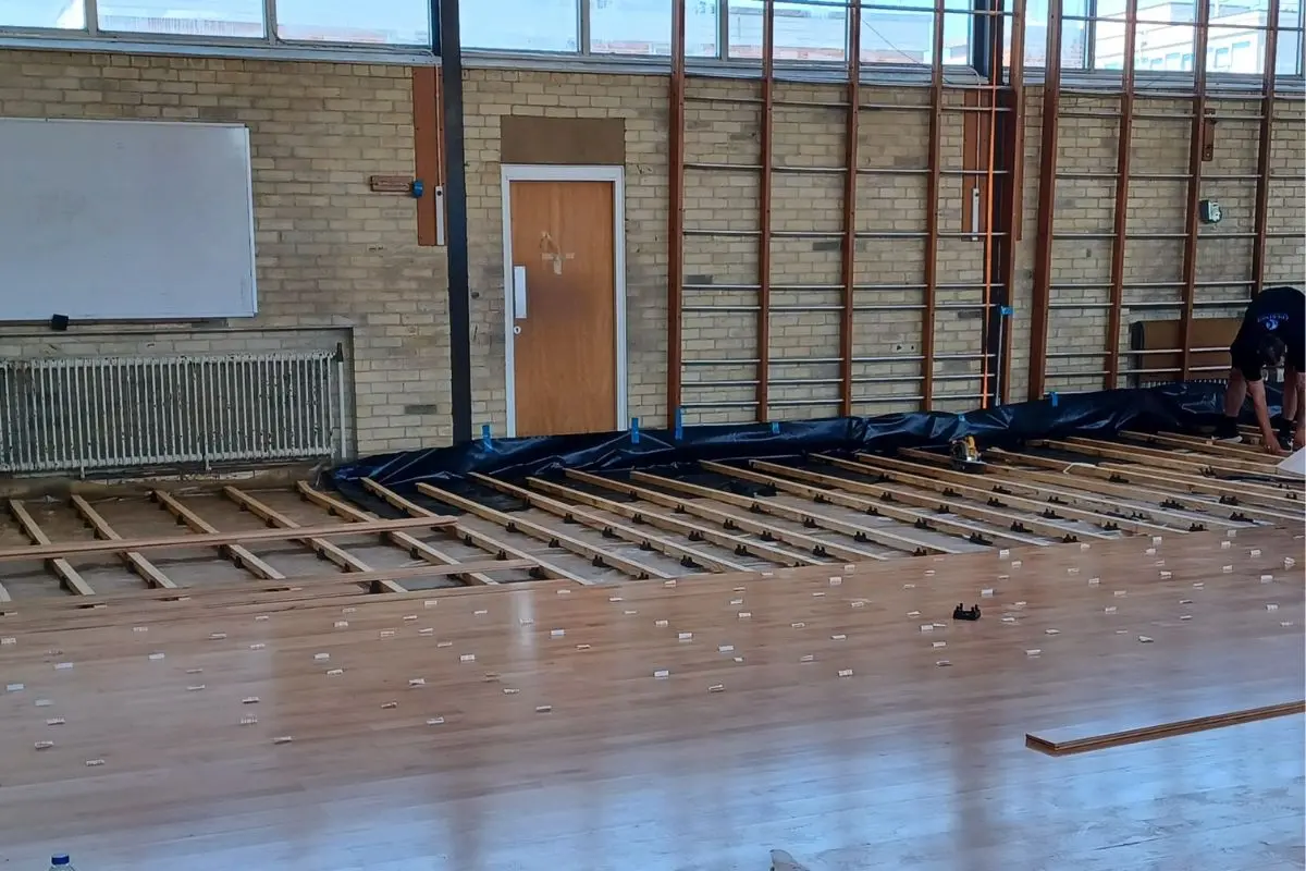 During flooring works