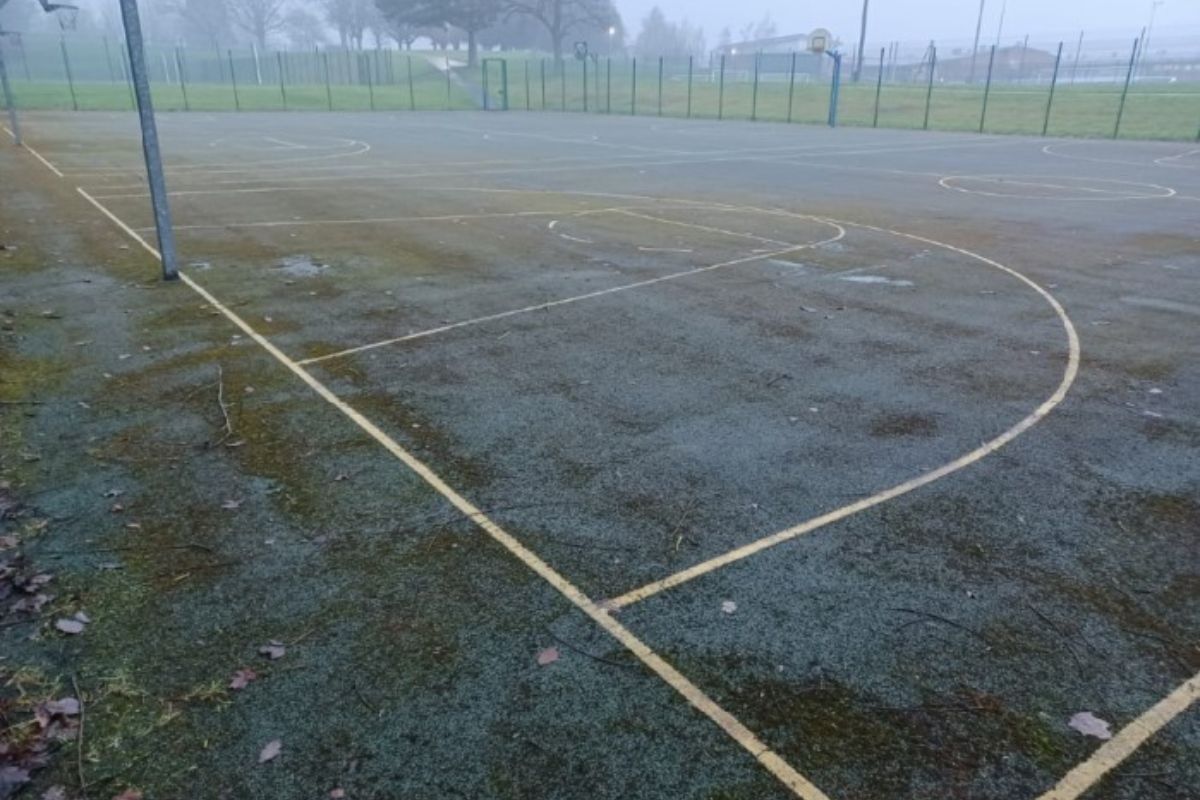 During Basketball refurbishment