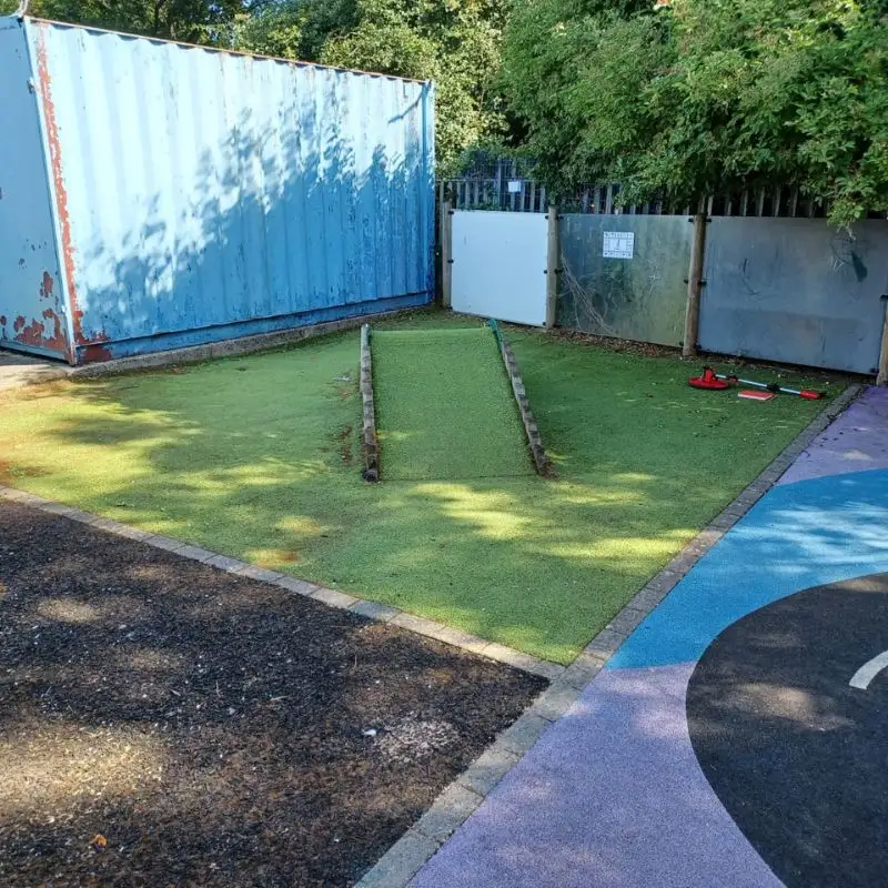 Before of artificial grass area