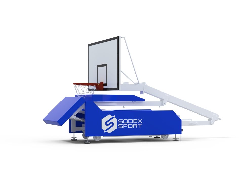 Mobile foldable competition basketball backstop, projection 1.2m - Image 7