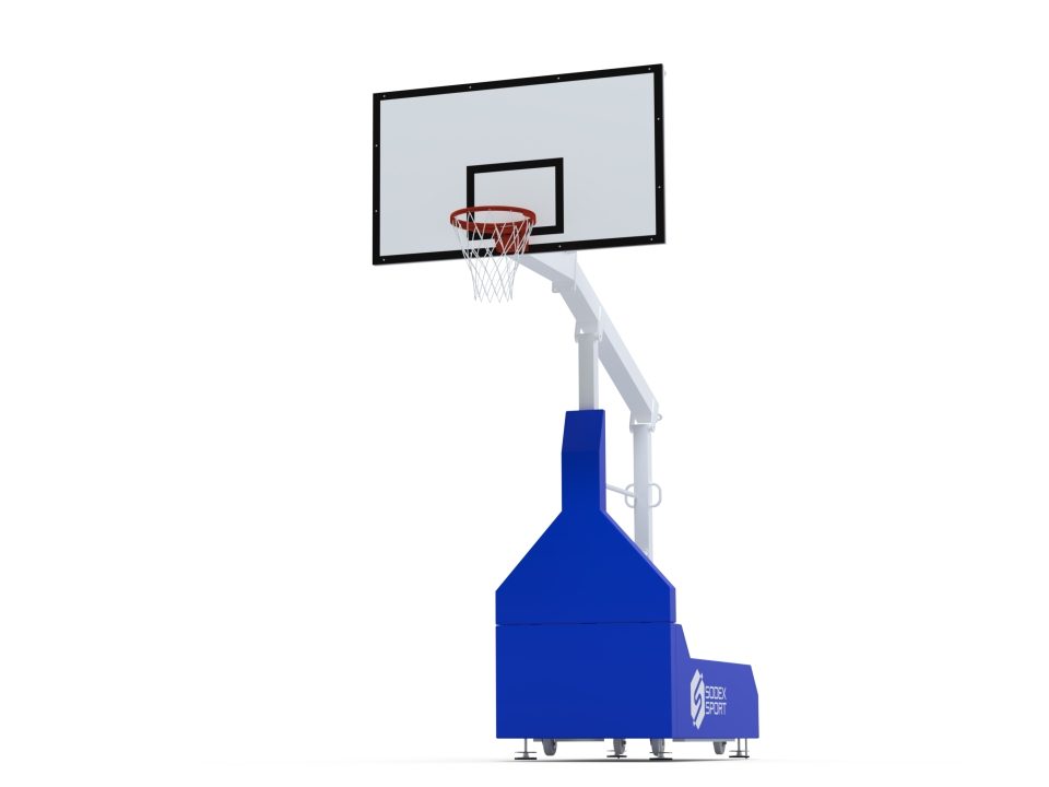 Mobile foldable competition basketball backstop, projection 1.2m