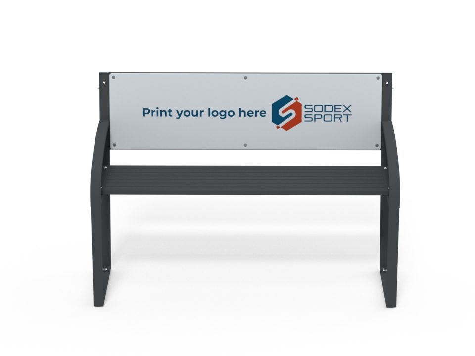 2-seat bench with steel frame and backrest - Image 2
