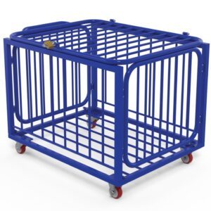 Ball Cart in Blue Powder Coated Steel