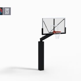 In-ground FIBA-certified 3x3 basketball hoop, projection of 2.25m