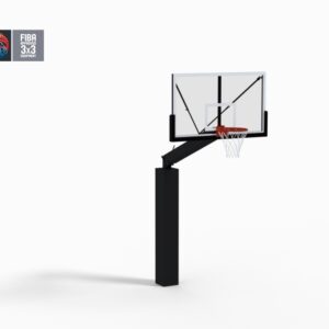 In-ground FIBA-certified 3x3 basketball hoop, projection of 2.25m