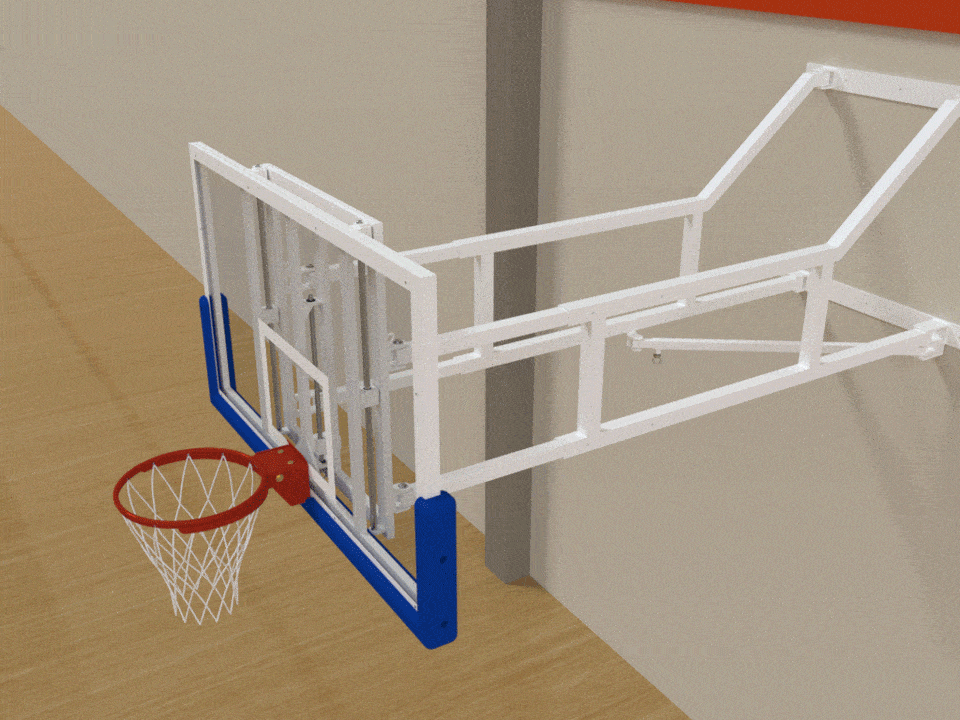Wall folding basketball backstop 5x5 | Certified Lvl 2 by FIBA - Image 4