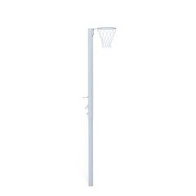 School socketed netball post, adjustable ring heights