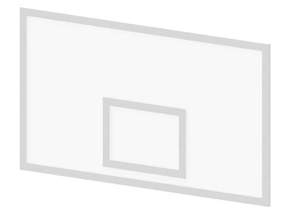 Transparent basketball backboard 1.80x1.05m. 15mm thickness