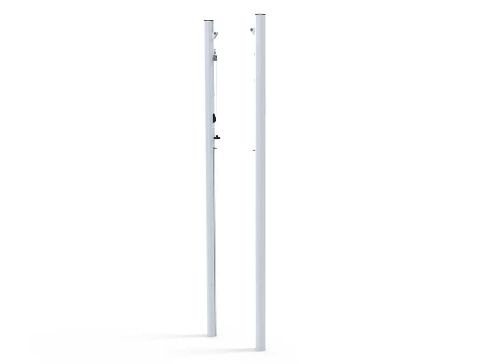 Aluminium volleyball post, manual tension system