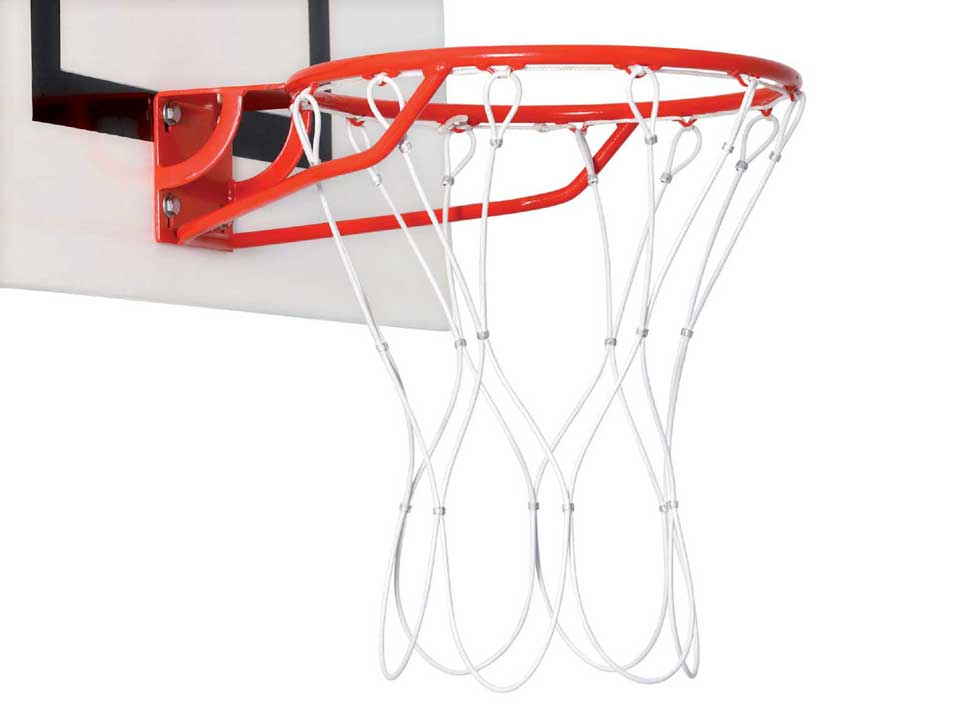 White rocfil basketball net, steel, Ø5mm