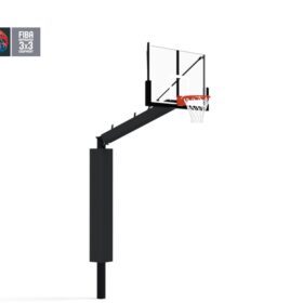 Socketed FIBA-certified 3x3 basketball hoop, projection of 2.25m