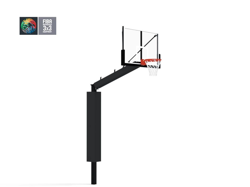 Socketed FIBA-certified 3x3 basketball hoop, projection of 2.25m