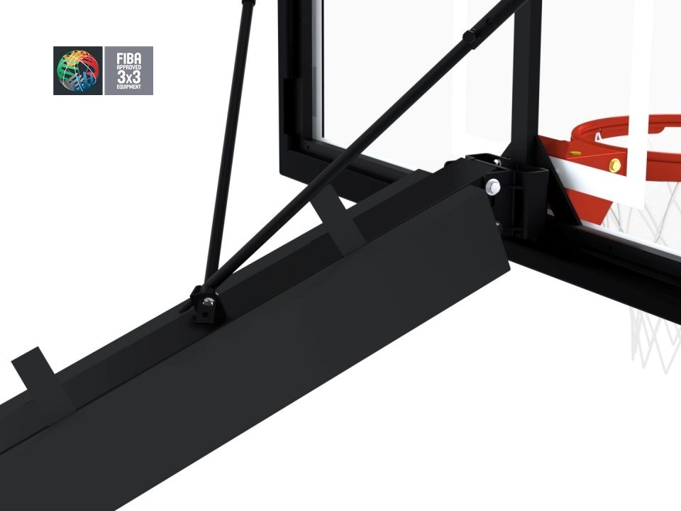 Socketed FIBA-certified 3x3 basketball hoop, projection of 2.25m - Image 4
