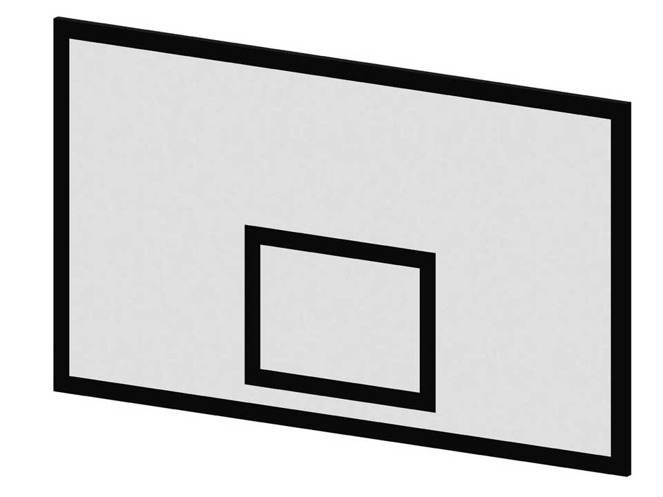 Fiberglass basketball backboard 1.80x1.05m, 21mm thickness