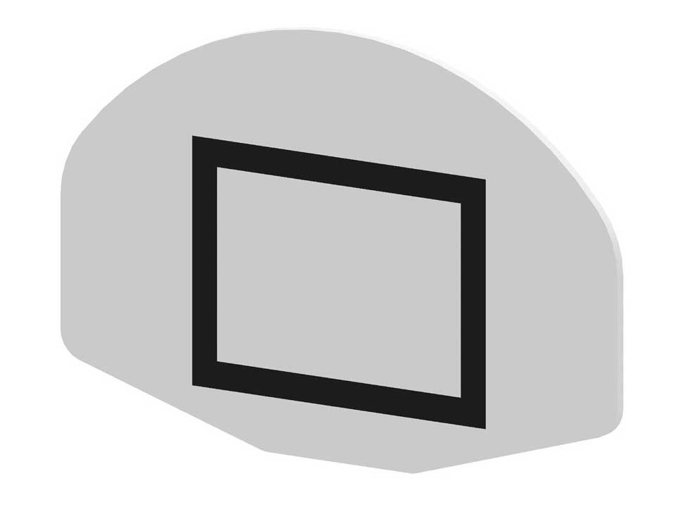 Fiberglass Fan Shaped Basketball Backboard - 1.12 x 0.78m