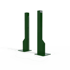 Pickleball posts on base-plate, 80x80mm galvanised steel