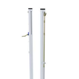 Galvanised steel socketed volleyball posts. Adjustable height from 2m-2.45m. Class A