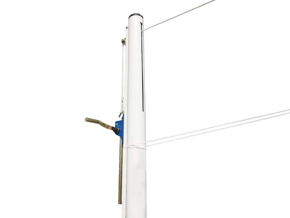 Galvanised steel socketed volleyball posts. Adjustable height from 2m-2.45m. Class A - Image 2