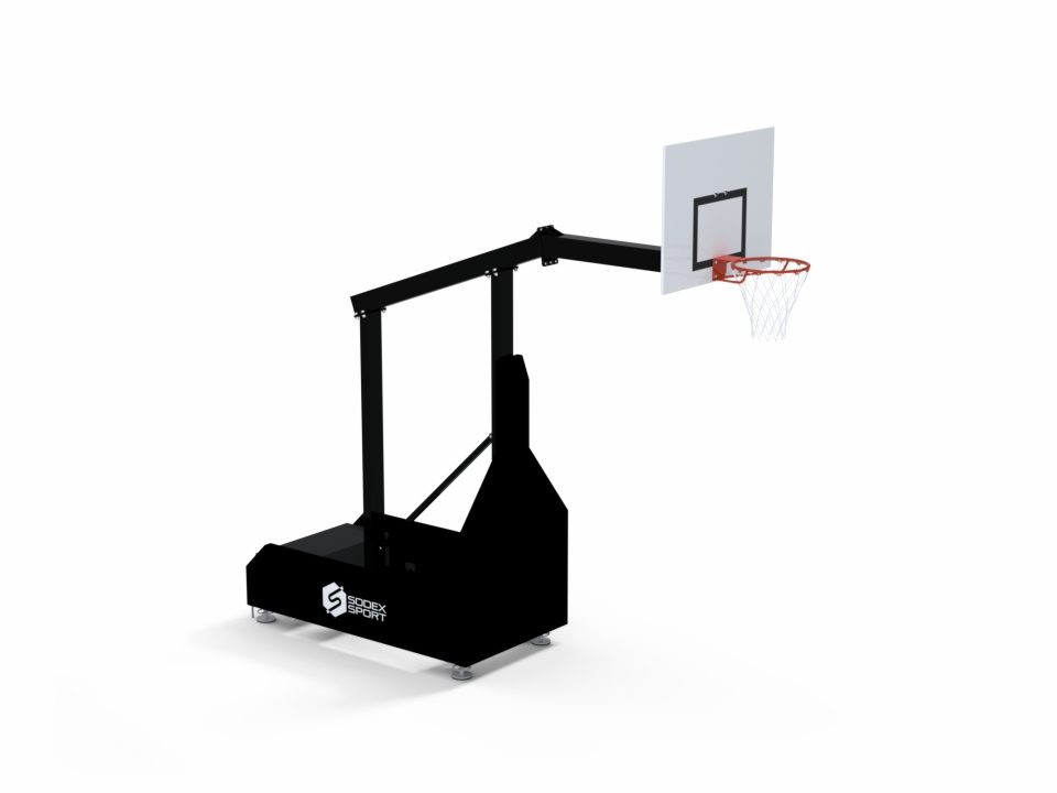 Mobile basketball goals, fixed ring height, projection of 1.60m