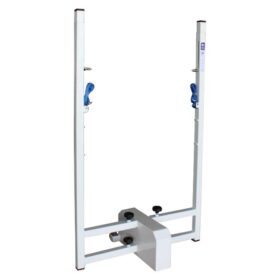 Mobile badminton central post. Adjustable height 1.55m / 1.40m