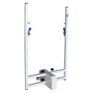 Mobile badminton central post. Adjustable height 1.55m / 1.40m