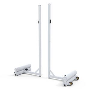 Mobile badminton posts. 40kg counterweight per post