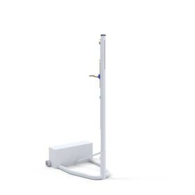 Galvanised steel mobile volleyball posts
