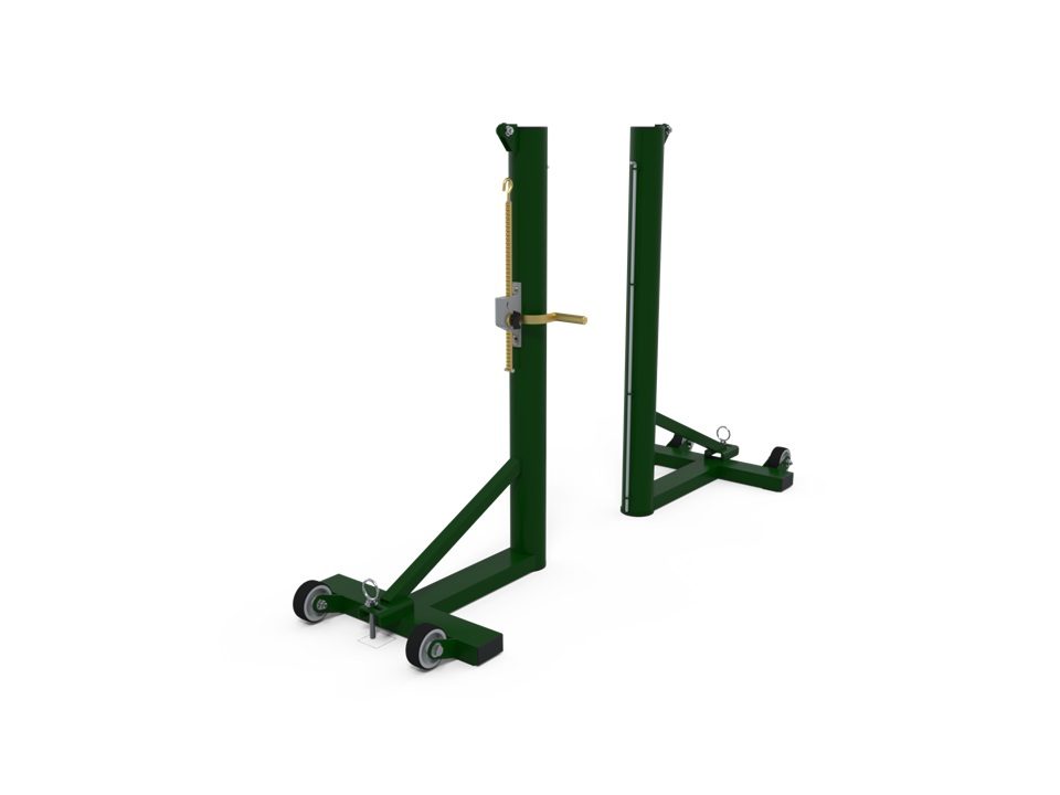 Portable tennis posts, fixed by anchors