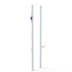 Galvanised Steel Socketed Volleyball Posts. Adjustable Height from 2.1m-2.45m - Class A