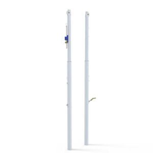 Galvanised Steel Socketed Volleyball Posts. Adjustable Height from 2.1m-2.45m - Class A