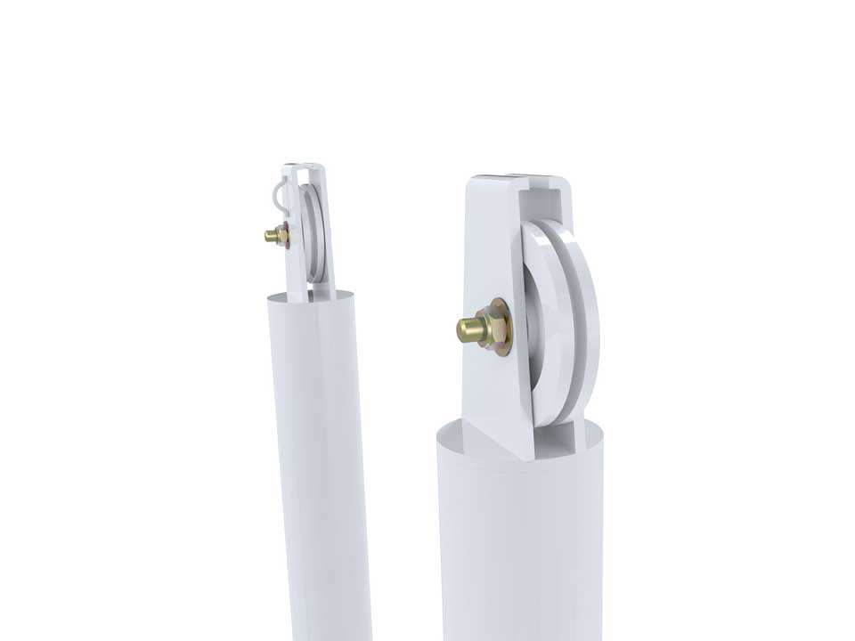 Galvanised Steel Socketed Volleyball Posts. Adjustable Height from 2.1m-2.45m - Class A - Image 4