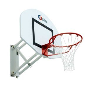 Wall-mounted basketball goal, adjustable height from 2.60m to 3.05m