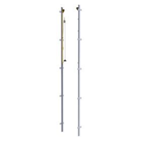 Galvanised steel wall mounted volleyball net supports. Manual tension system. Class C
