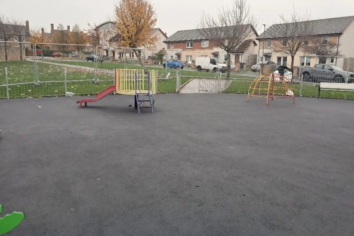Play park with black flooring