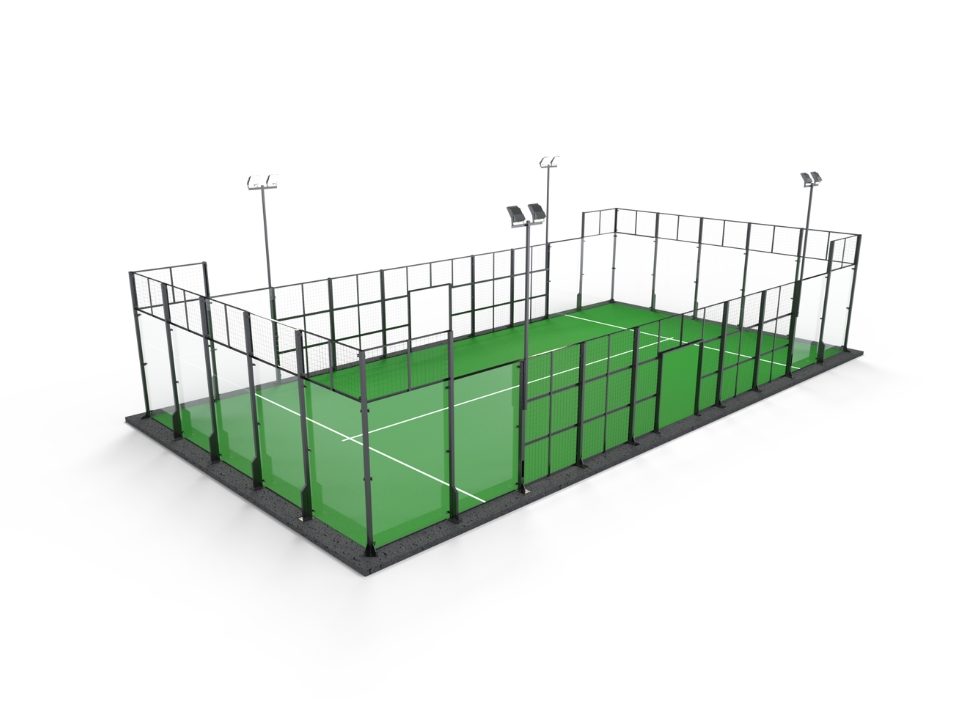 Outdoor padel court | 10mm tempered glass panel | Anti-corrosion coating