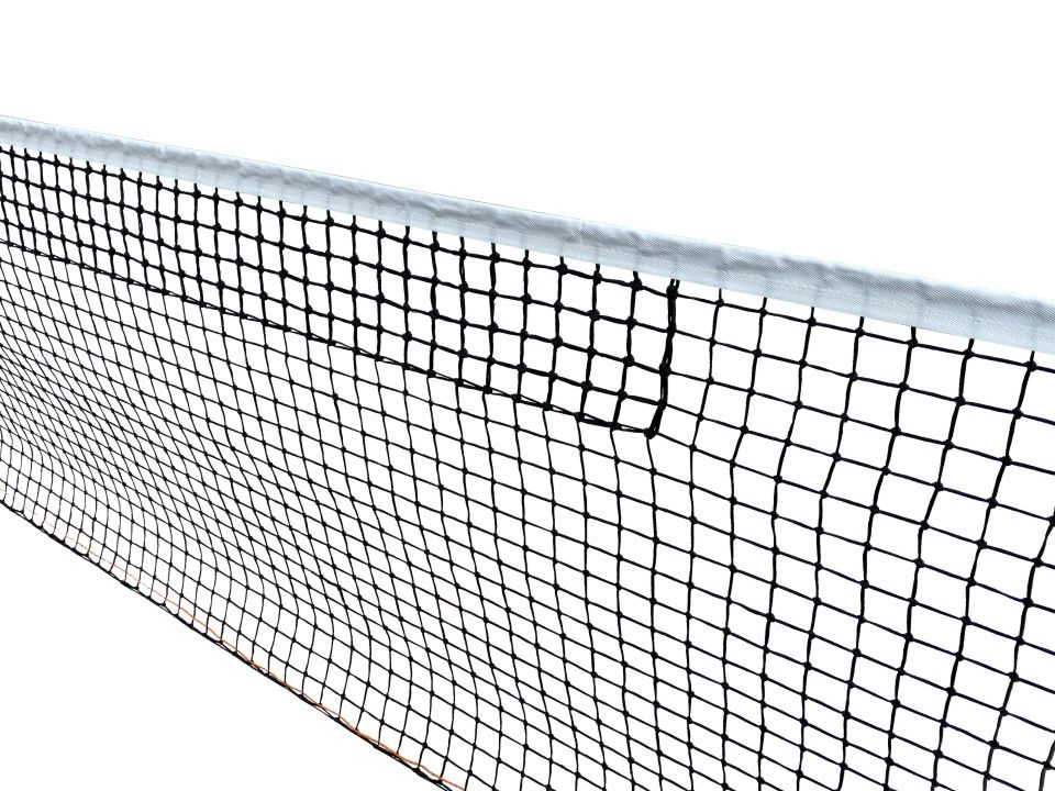 Tennis net, braided Ø3.0mm, 48mm single mesh with top mesh doubled