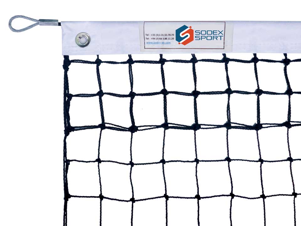 Tennis net, twisted Ø2.0mm, 48mm single mesh with top mesh doubled