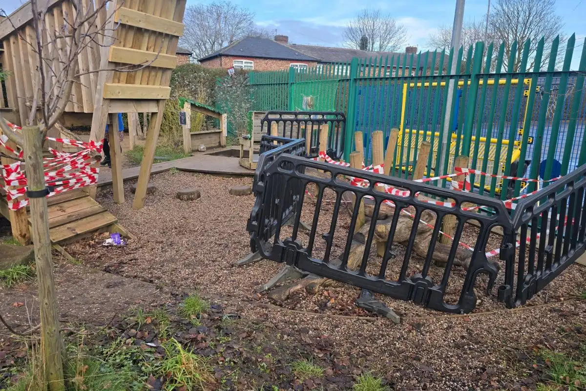 Damaged play equipment