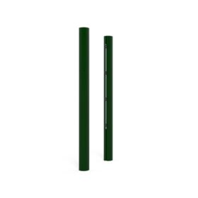 Aluminium tennis posts with internal winch, elliptical and socketed design