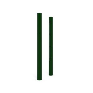 Aluminium tennis posts with internal winch, elliptical and socketed design