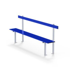Bench with backrest. Double ground fixations
