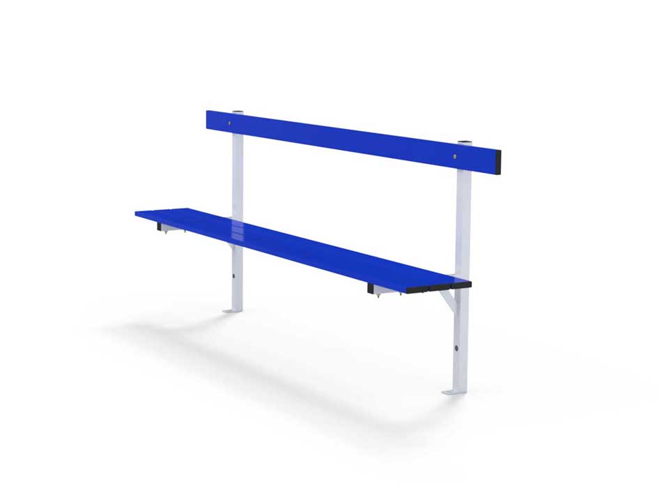 Changing room standard bench with backrest